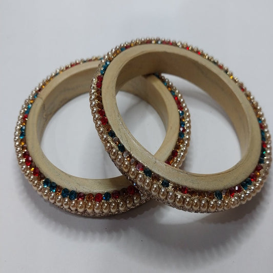 Golden Lakh Bnagles/Bangdi Set with Golden Rhinestones | For Girls and Women.