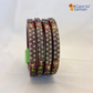 Lac Bangles with Beautiful Rhinestones Design (Pack of 4)