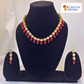 Beautiful Gold Plated Kundan And Ruby Necklace With Earrings