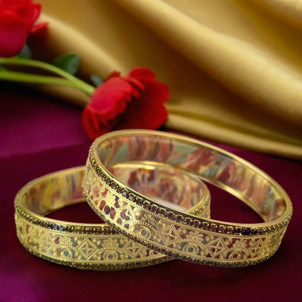 Gold Platted Floral Multicolor Lac Bangles | Traditional Jewelry | for Girls & Women