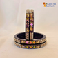 Lac Bangles with Beautiful Rhinestones Design (Pack of 4)