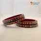 Lac Bangles with Beautiful Rhinestones Design (Pack of 4)