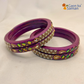 Lac Bangles with Beautiful Rhinestones Design (Pack of 4)