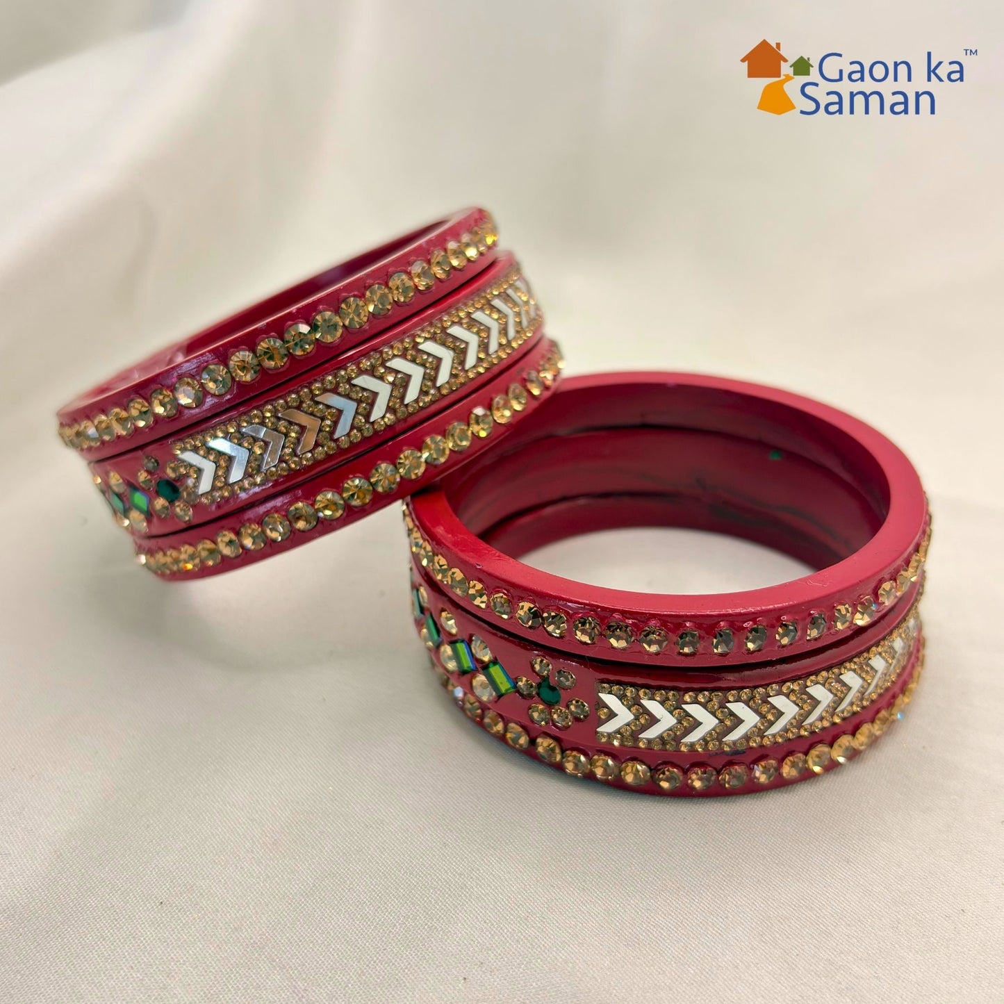 Latest Pure Lac Kundan Chura For Women ( Pack Of 6)