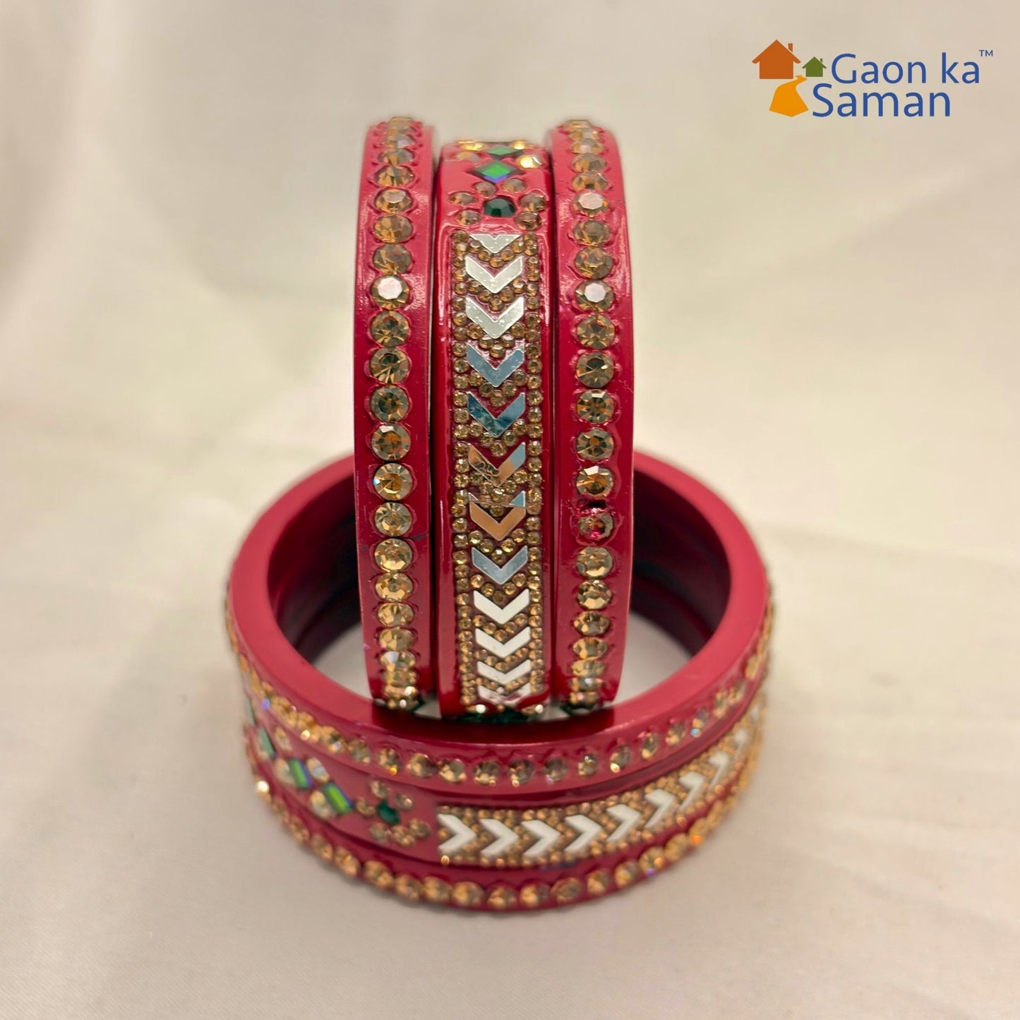 Latest Pure Lac Kundan Chura For Women ( Pack Of 6)