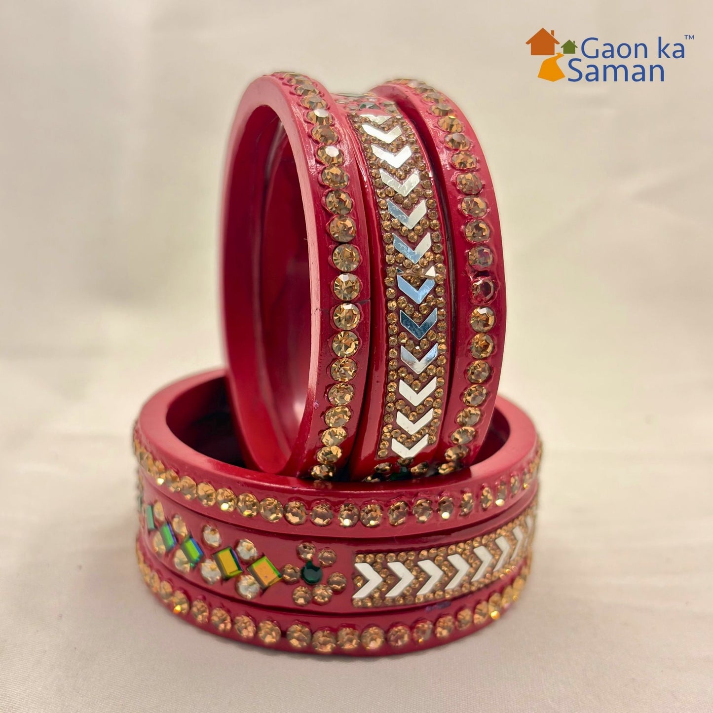 Latest Pure Lac Kundan Chura For Women ( Pack Of 6)