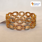 Gold Plated Cuff Shaped Studded Design Bangle (Pack of 2)