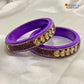 Lavender Colour Kundan Topaz Fitted Kada Latest Design Rajasthani Bangles | Set of 2 lakh Bangles | Traditional Kada | For Women and Girls