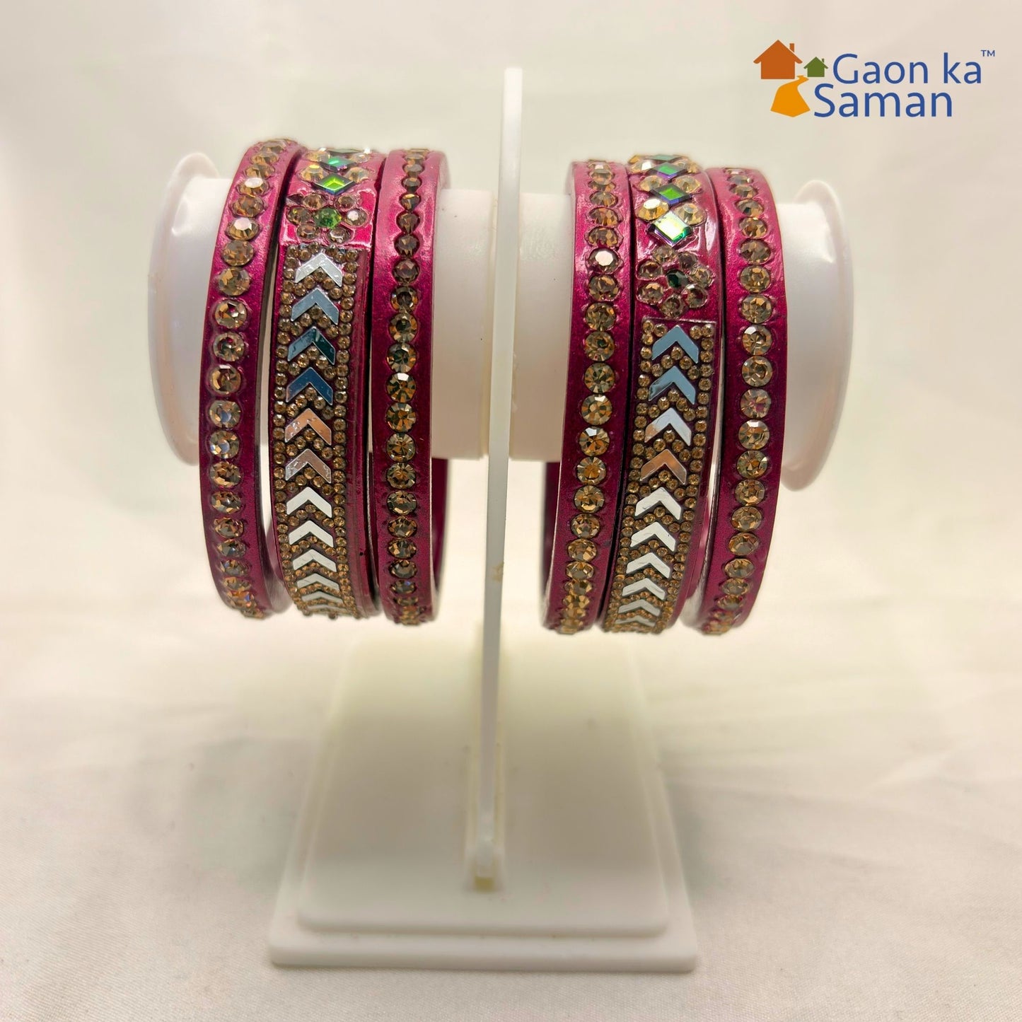 Latest Pure Lac Kundan Chura For Women ( Pack Of 6)