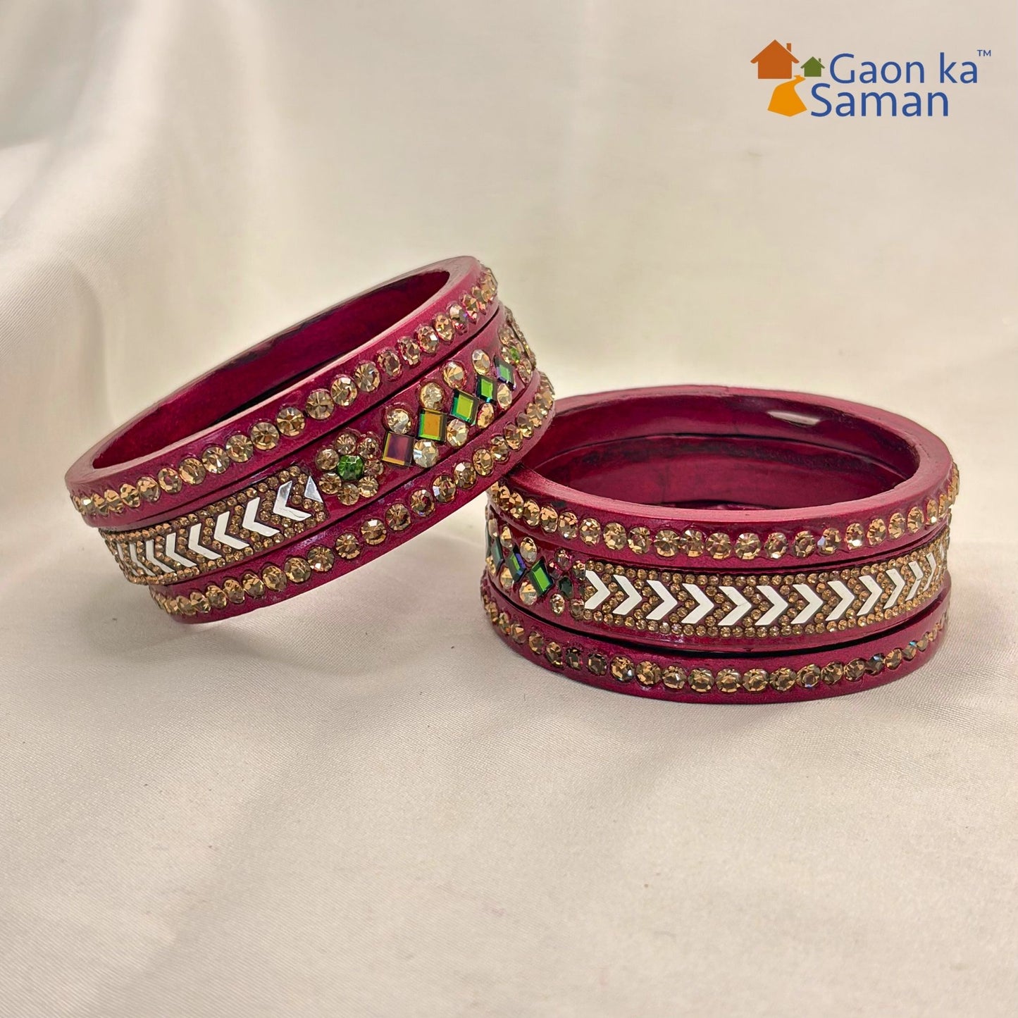 Latest Pure Lac Kundan Chura For Women ( Pack Of 6)