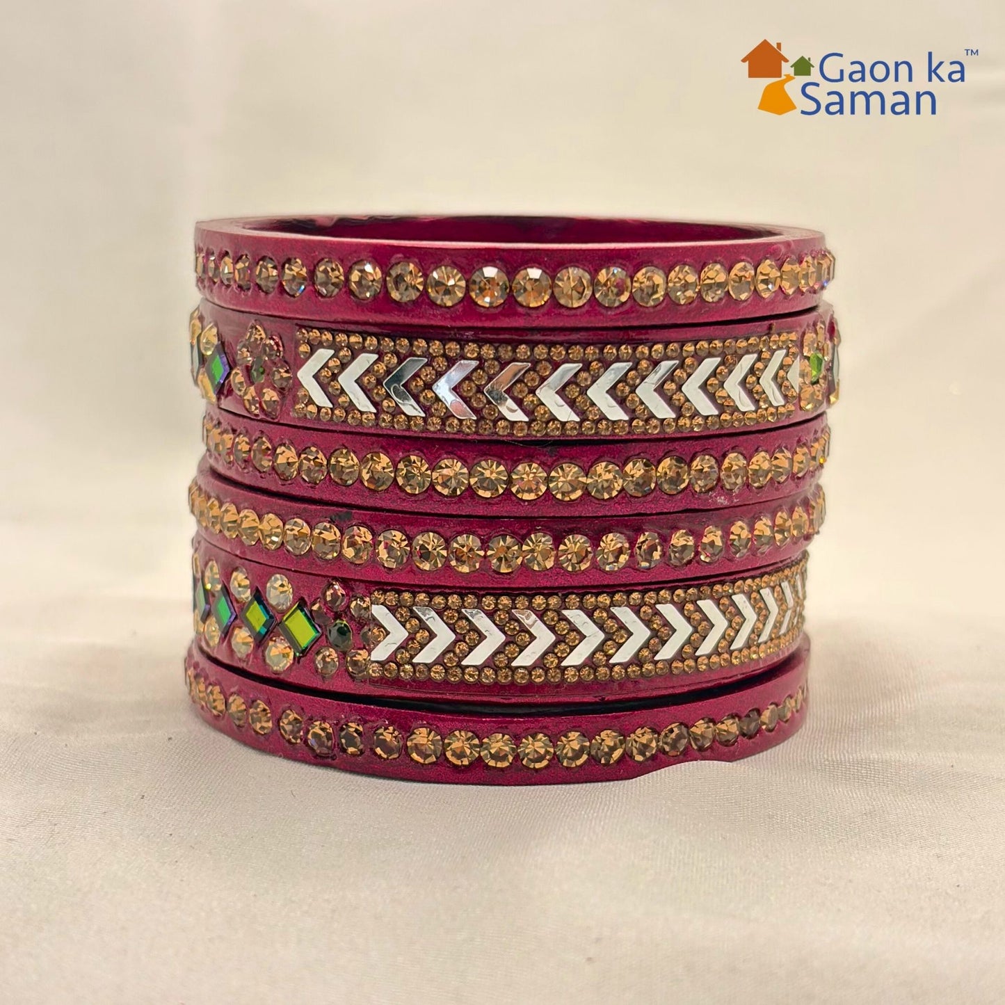 Latest Pure Lac Kundan Chura For Women ( Pack Of 6)