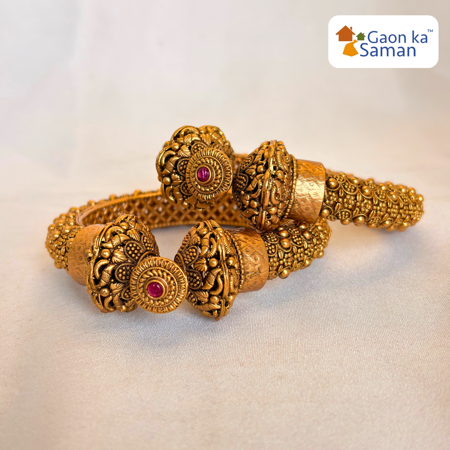 Wedding Party Wear Gold Plated Bangle Rajwadi Polish Openable Bangles