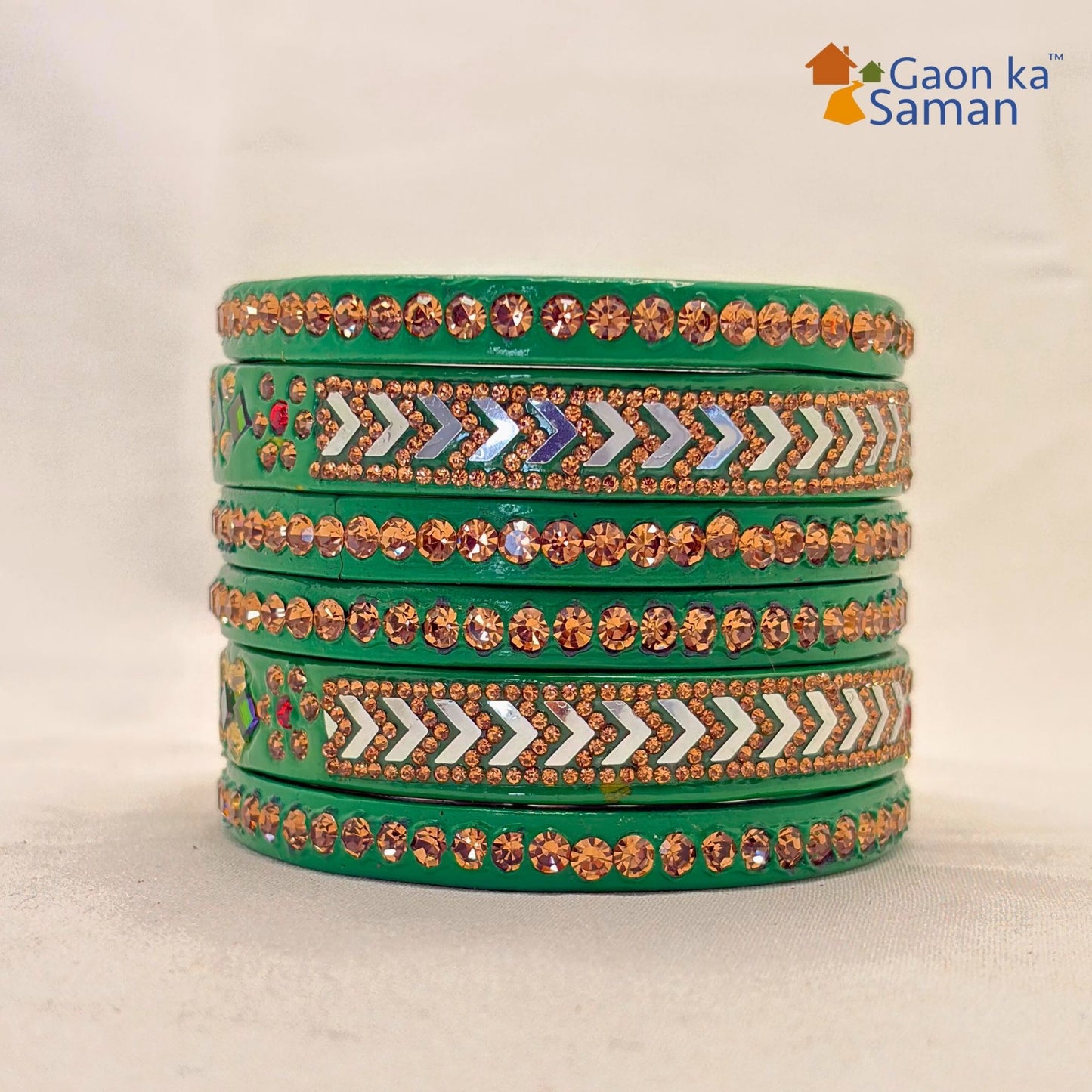 Latest Pure Lac Kundan Chura For Women ( Pack Of 6)