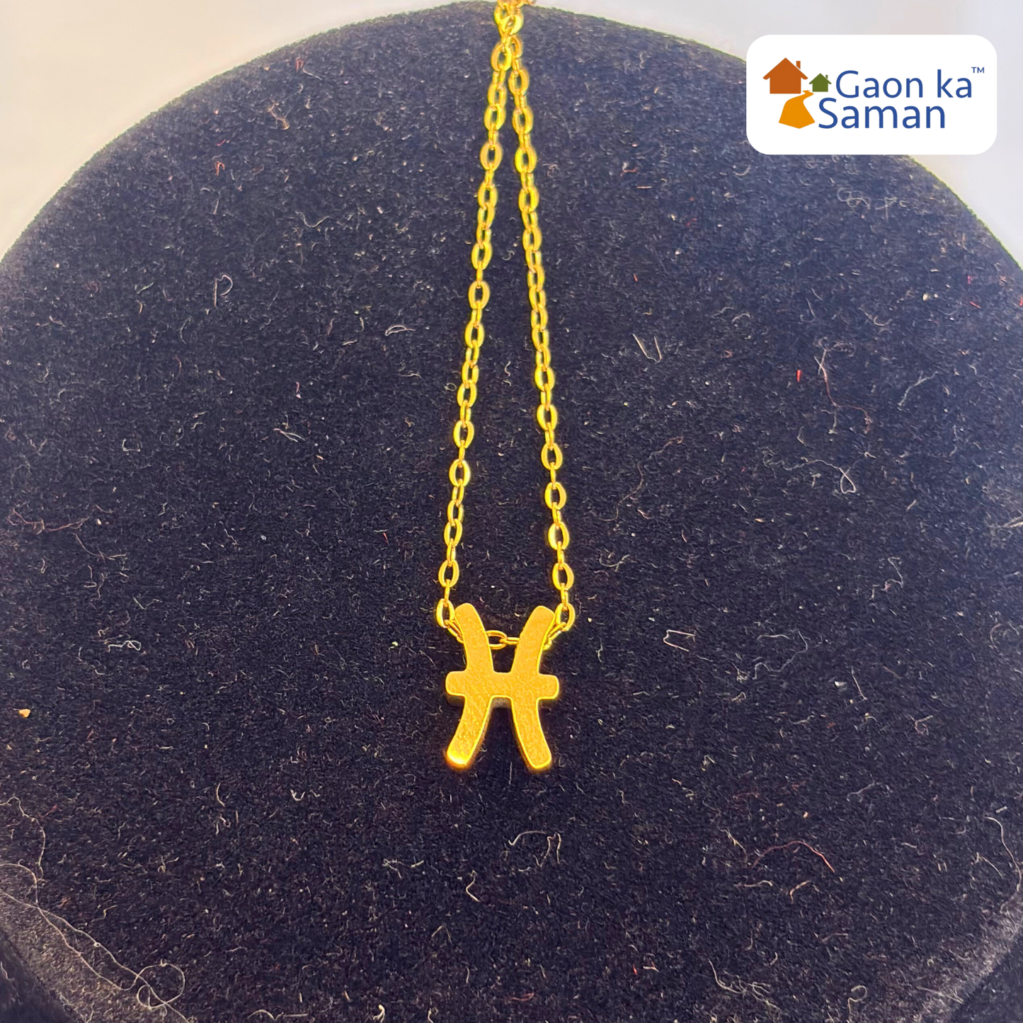 Pisces Zodiac Sign Locket - Gold