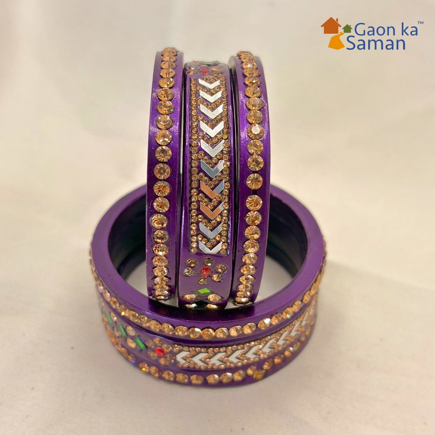 Latest Pure Lac Kundan Chura For Women ( Pack Of 6)