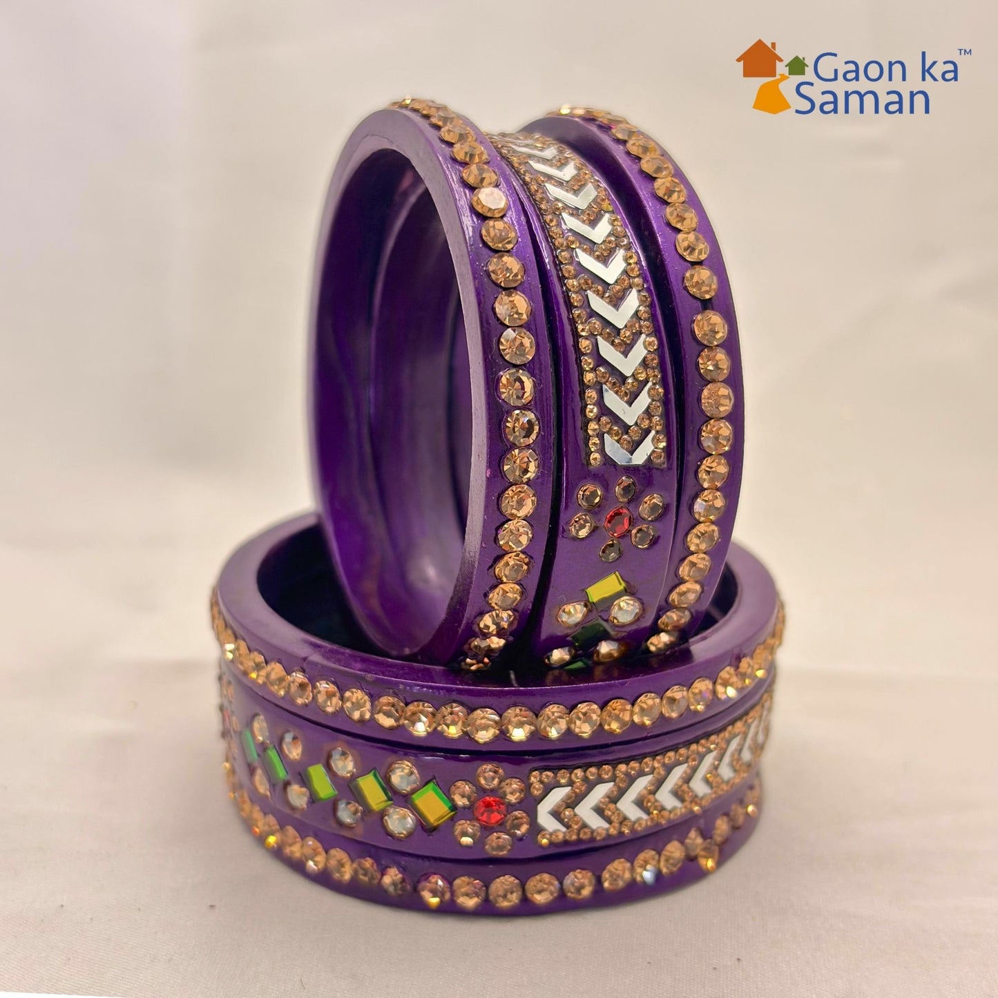 Latest Pure Lac Kundan Chura For Women ( Pack Of 6)