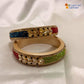 Multi Kundan Topaz Fitted Kada Latest Design Rajasthani Bangles | Set of 2 lakh Bangles | Traditional Kada | For Women and Girls