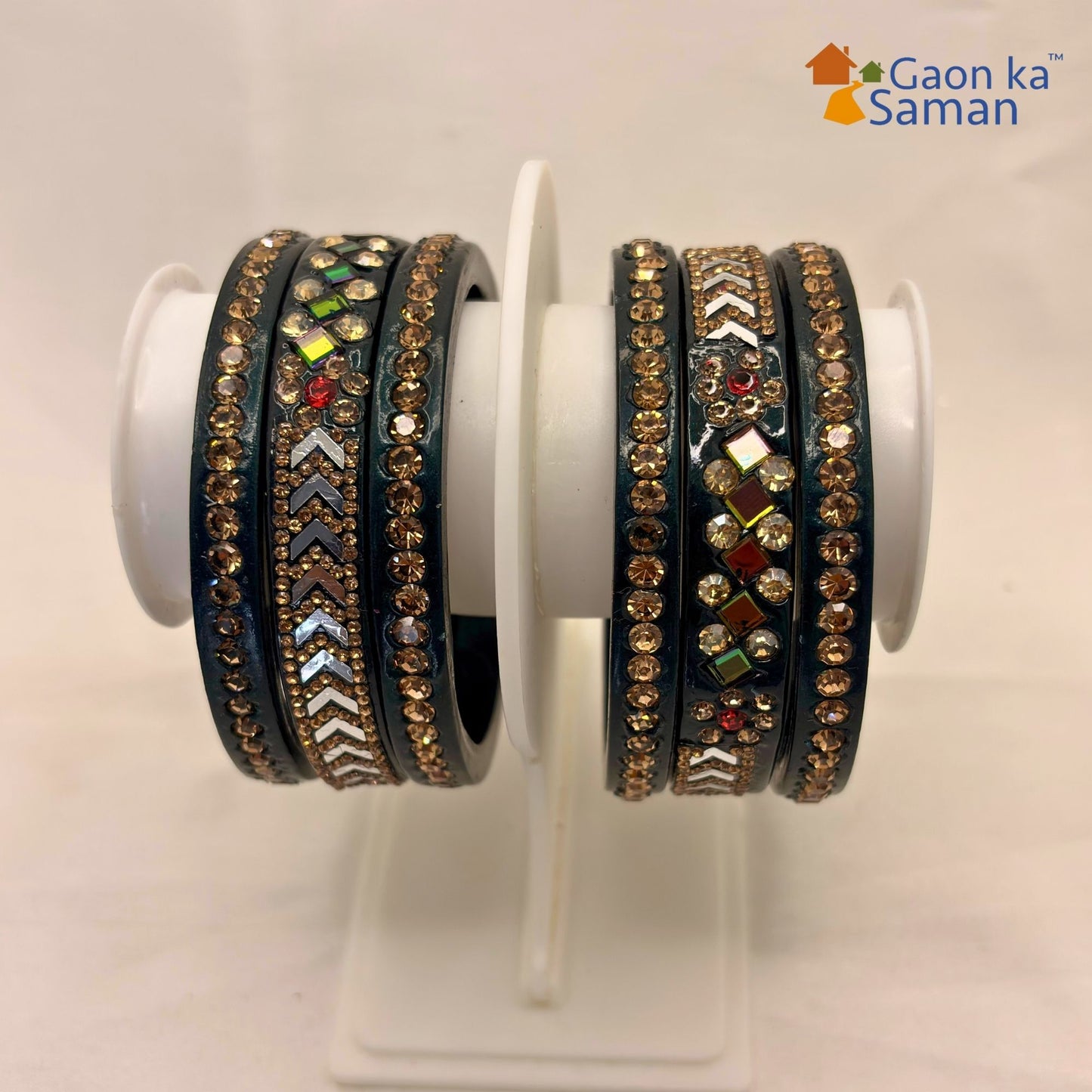 Latest Pure Lac Kundan Chura For Women ( Pack Of 6)