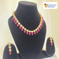 Beautiful Gold Plated Kundan And Ruby Necklace With Earrings