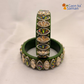 Rajasthani Traditional Mehandi colour Lac Kada Bangles For Women & Girl With Latest Kundan Design