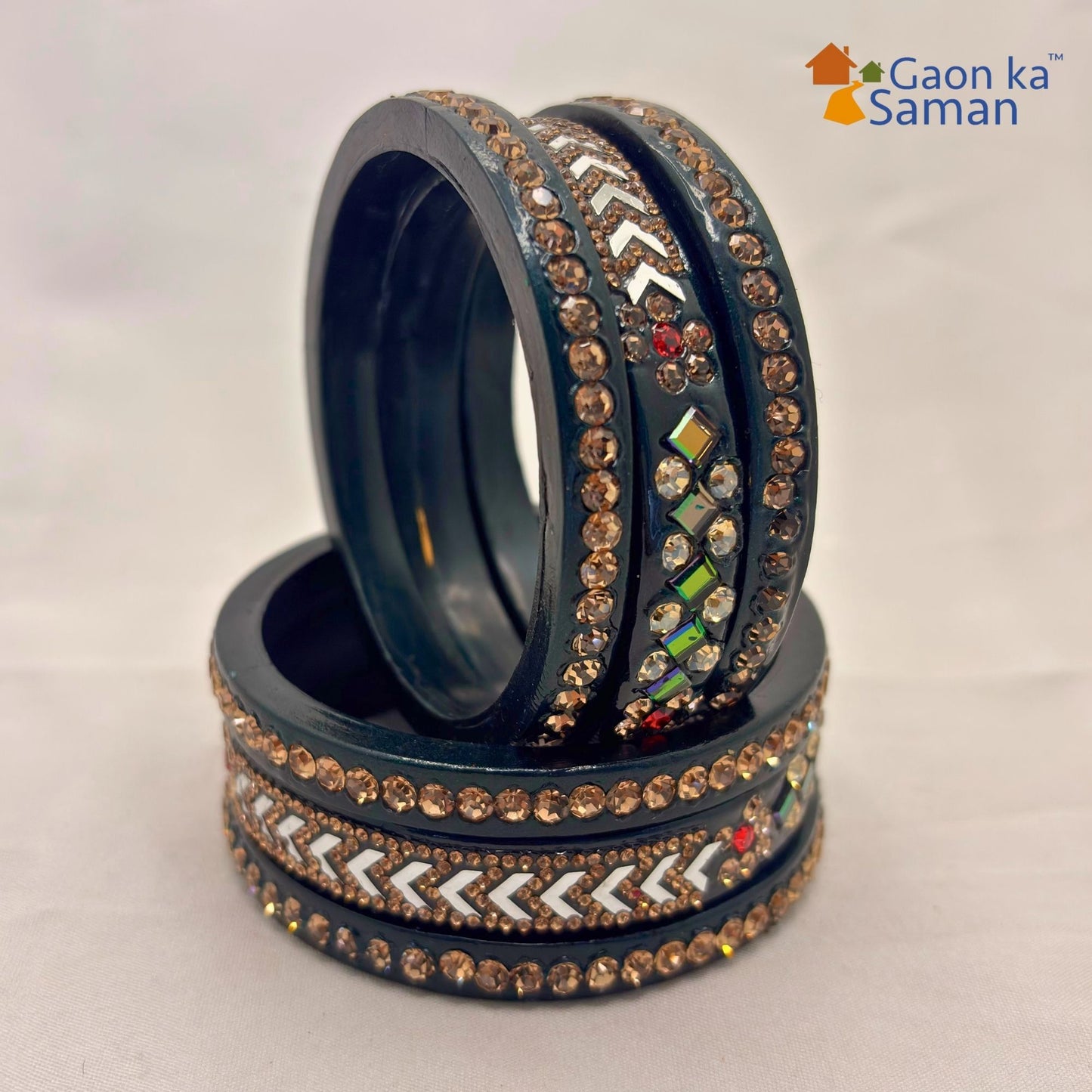 Latest Pure Lac Kundan Chura For Women ( Pack Of 6)