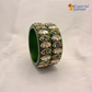 Rajasthani Traditional Mehandi colour Lac Kada Bangles For Women & Girl With Latest Kundan Design