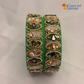 Rajasthani Traditional Sea Green Colour Lac Kada Bangles For Women & Girl With Latest Kundan Design