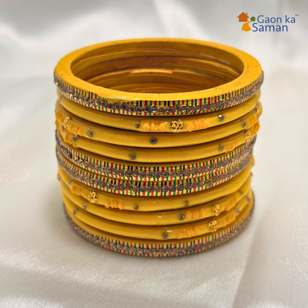 Traditional Rajasthani Design Lac Bangles Set For Girls And Woman