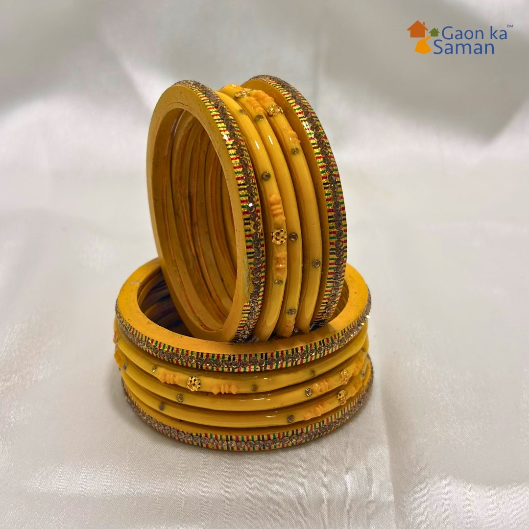 Traditional Rajasthani Design Lac Bangles Set For Girls And Woman