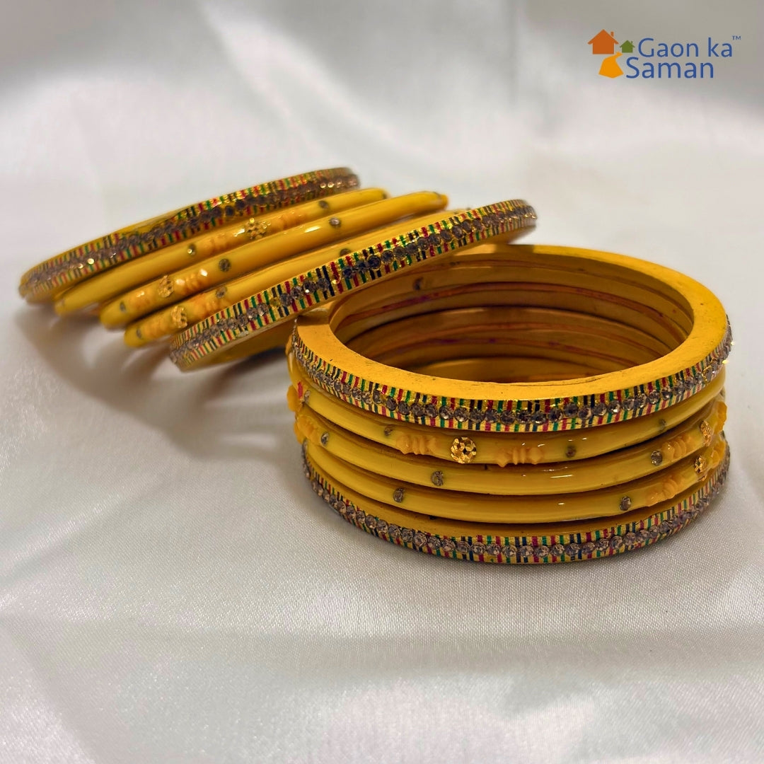 Traditional Rajasthani Design Lac Bangles Set For Girls And Woman