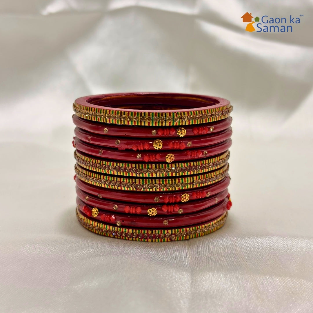 Traditional Rajasthani Design Lac Bangles Set For Girls And Woman