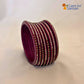 Rajasthani Lac Bangles With Beautiful Mirror And Stone Design Churi ( Pack Of 8 )