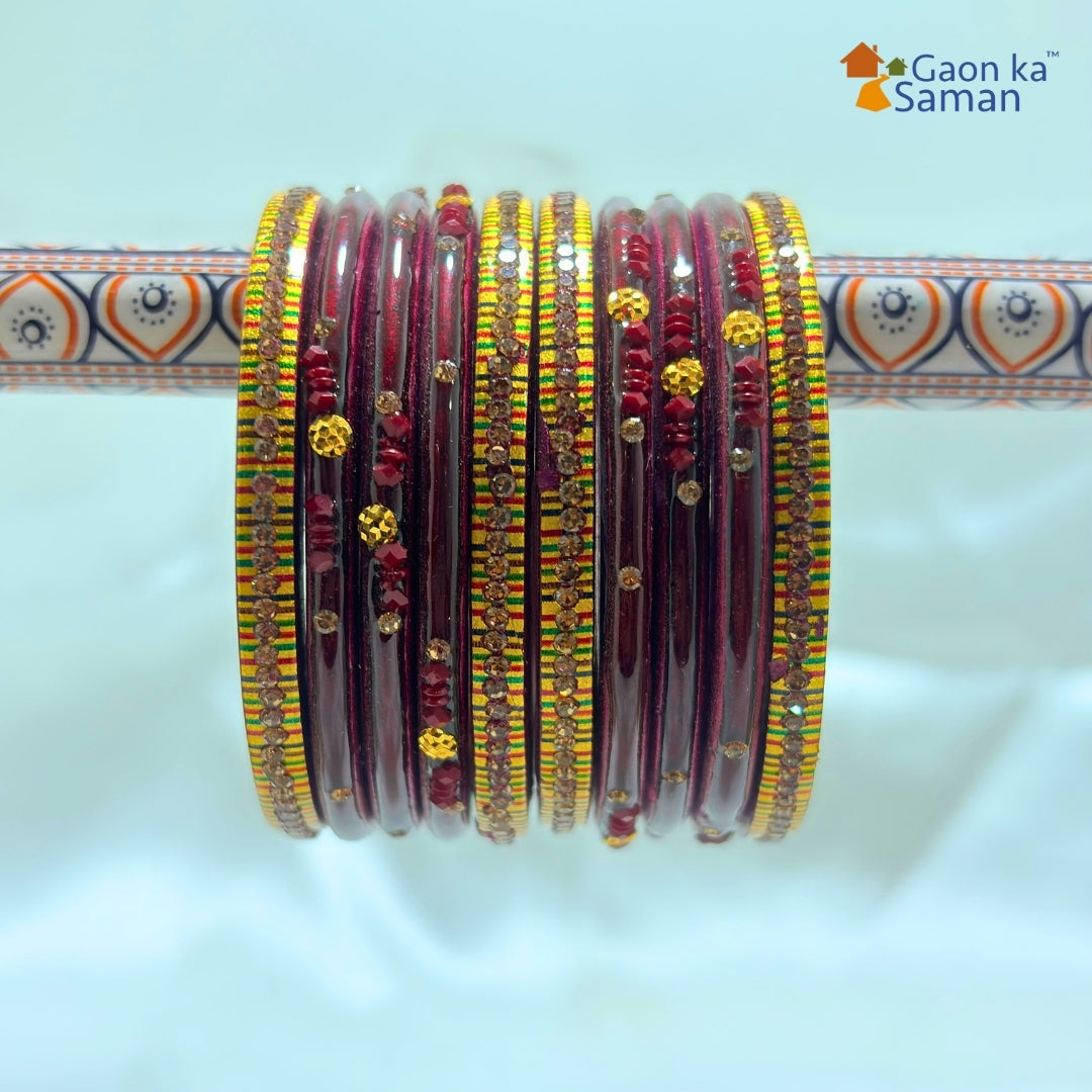 Traditional Rajasthani Design Lac Bangles Set For Girls And Woman