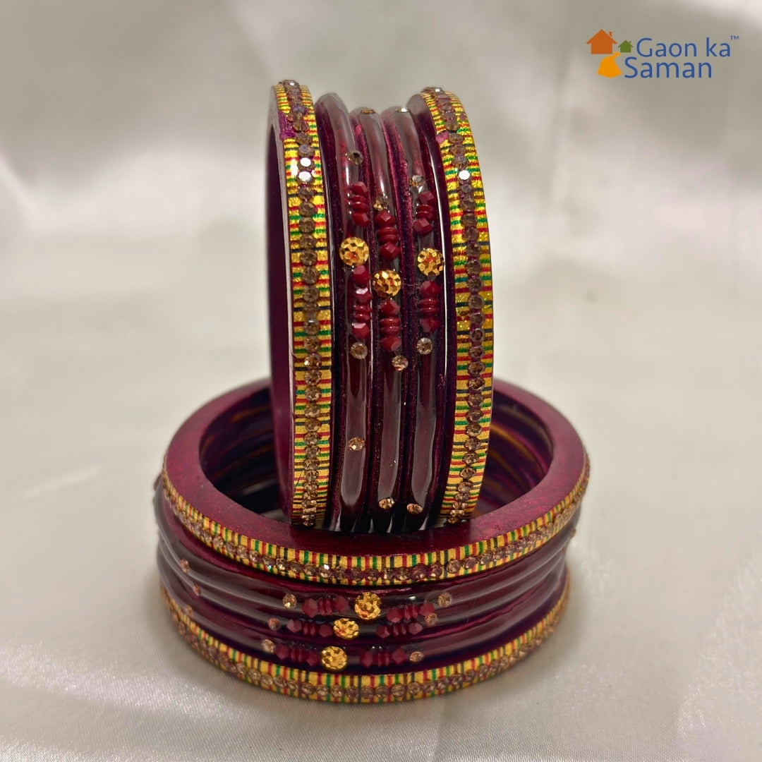 Traditional Rajasthani Design Lac Bangles Set For Girls And Woman