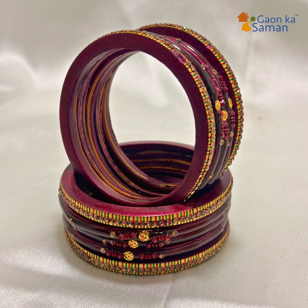 Traditional Rajasthani Design Lac Bangles Set For Girls And Woman