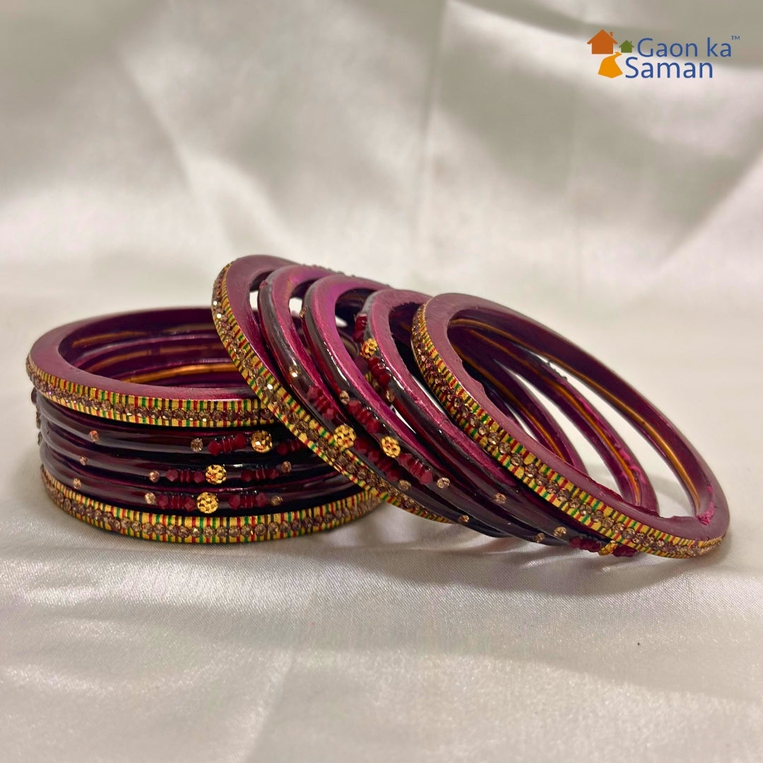 Traditional Rajasthani Design Lac Bangles Set For Girls And Woman