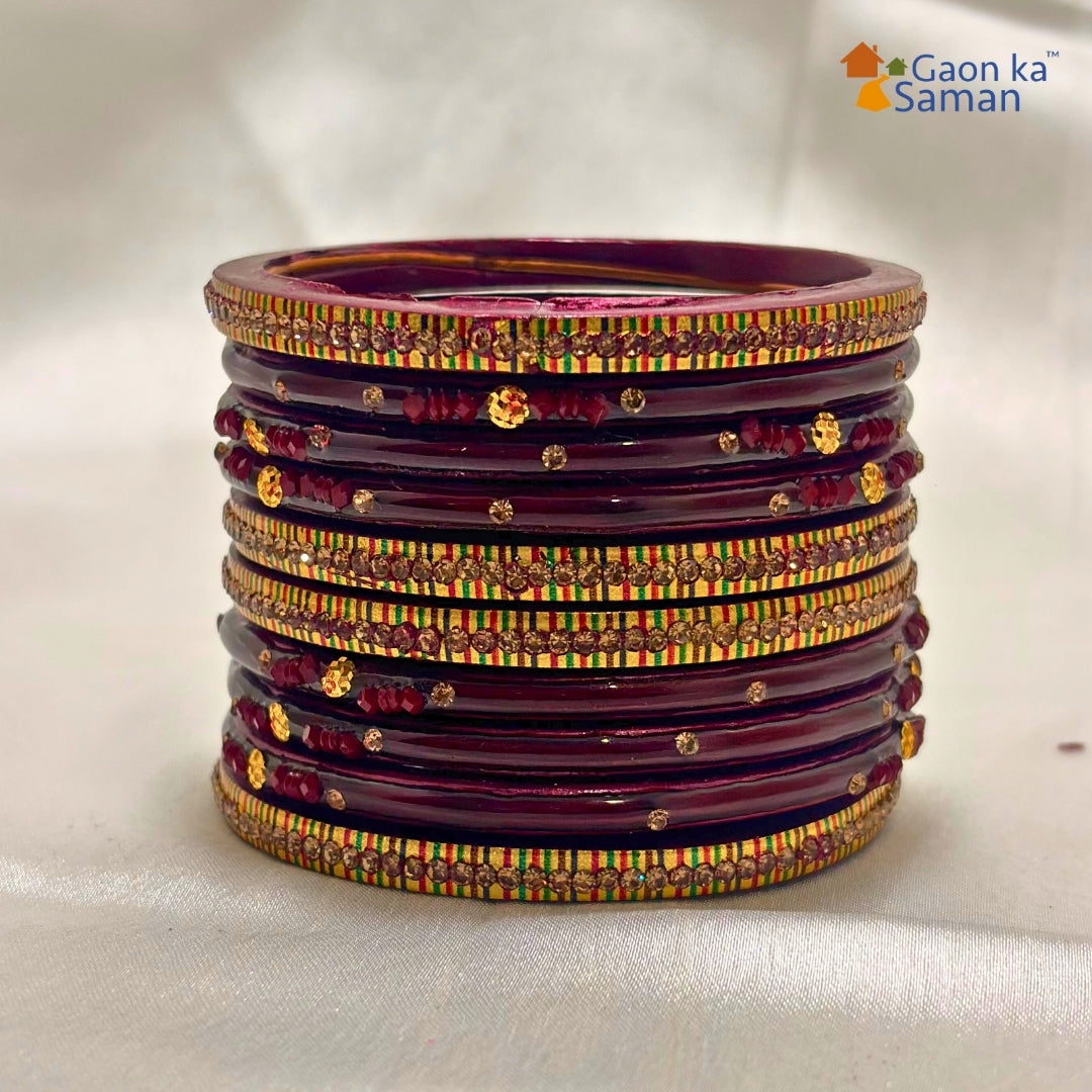 Traditional Rajasthani Design Lac Bangles Set For Girls And Woman