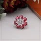 Ruby Color American Diamond Finger Ring