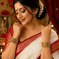 Gold Plated Rajwadi Kundan Openable Kada Bangles Set Of 2  (Free Size)