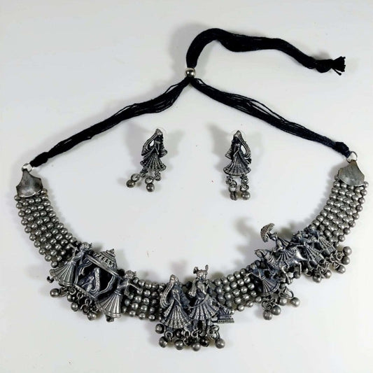 German silver Doli Barat Traditional Choker Necklace gaonkasaman