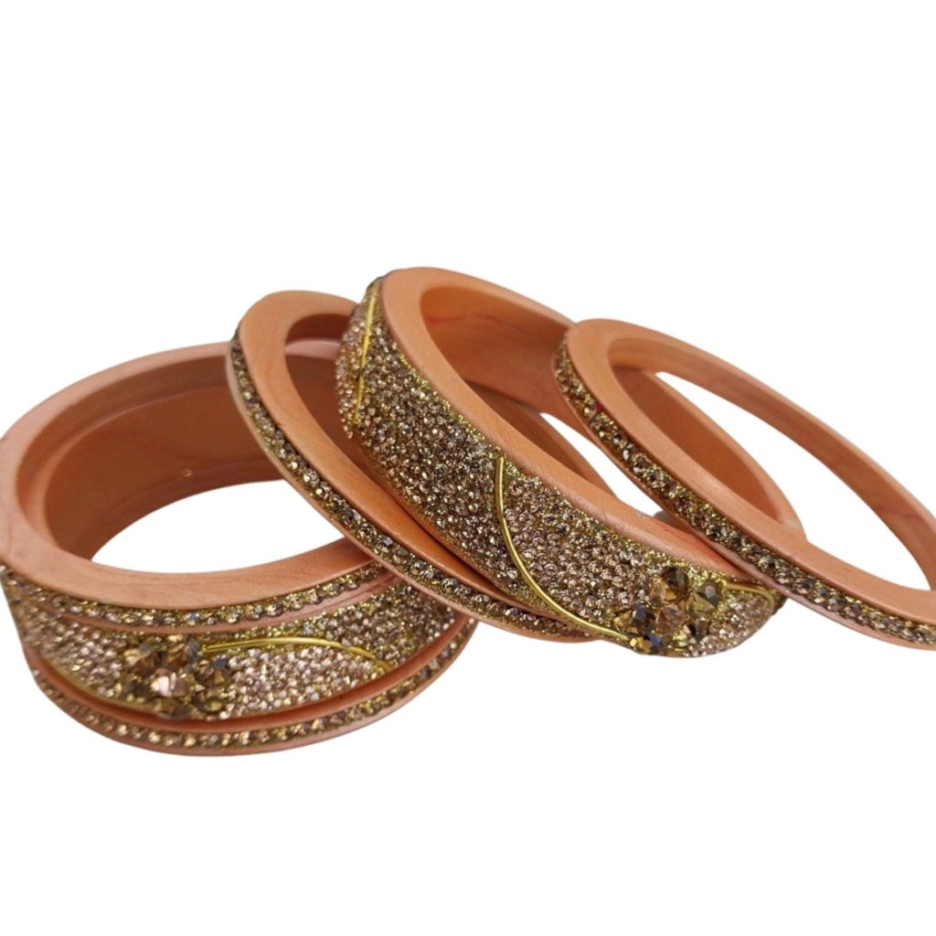 Golden & Stone Diamond 5 Line Lac Bangle gaonkasaman