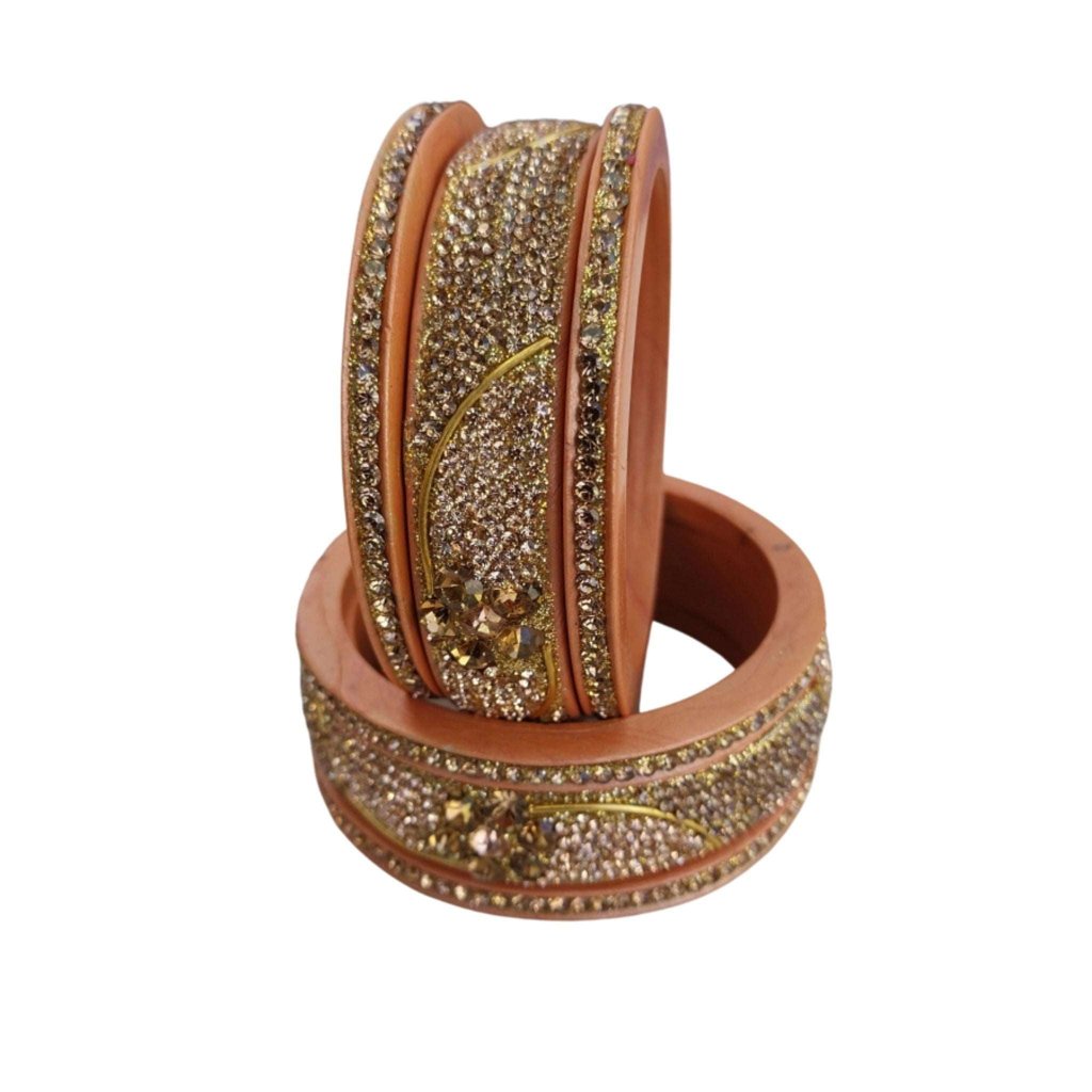 Golden & Stone Diamond 5 Line Lac Bangle gaonkasaman