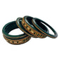 Green Gold Plated with  Kundan and Topaz Fitted Lac Bangle gaonkasaman