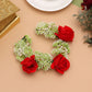 Red Color Flower Gajra For Women Hair Pin