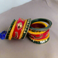 Tri-Color Mirror Bangdi Lakh Bangle Set | Traditional Jewelry | Bangle/ Bangdi | For Women and Girls