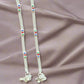 Green Blue heart Tri-Line Silver Chain Anklets | For Girls and Women