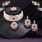 Purple Color Choker Kundan Necklace Set