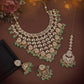 Pista Green, Maroon, Yellow Color Kundan Necklace Set