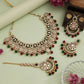 Yellow Maroon & Green Color Meena Work Kundan Necklace Set