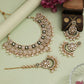 Maroon Color Meena Work Kundan Necklace Set
